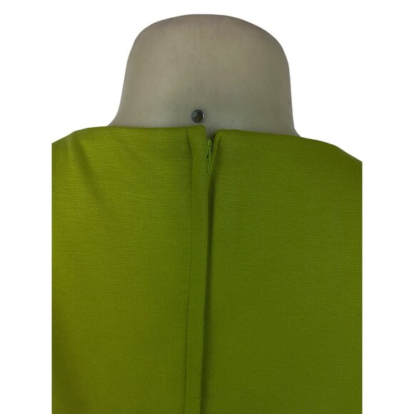 Premier Lime Green Sleeveless Sheath Dress W/ Collar Detail Size 6 - Picture 5 of 8